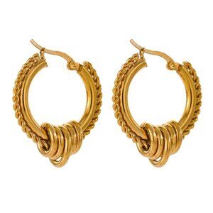 Gold Twisted Hoop Earrings